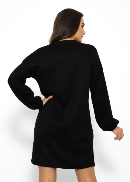 Super soft Jerseykleid in kurz - schwarz