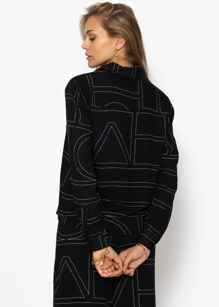 Bluse mit Print - schwarz