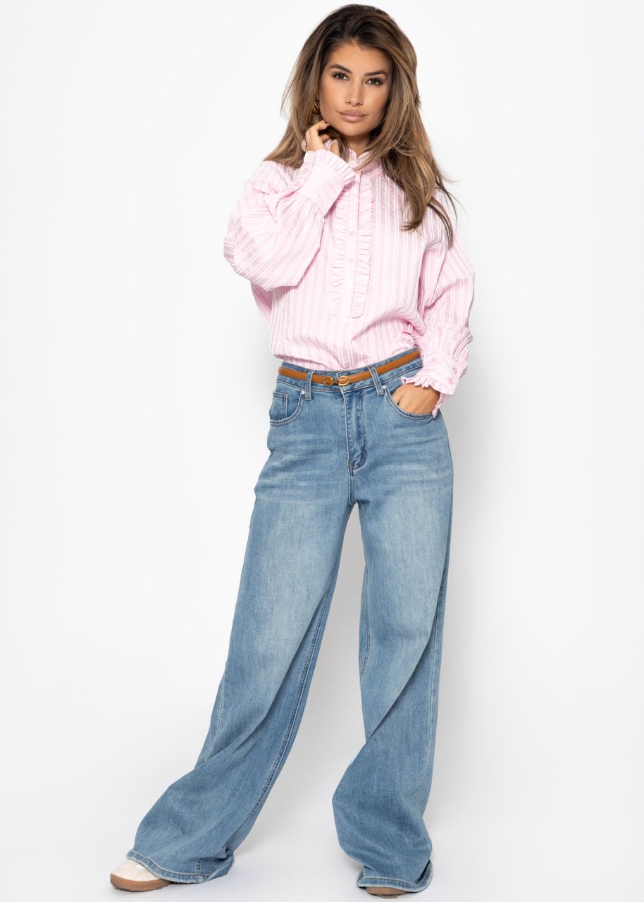 Bluse mit Rüschen - rosa