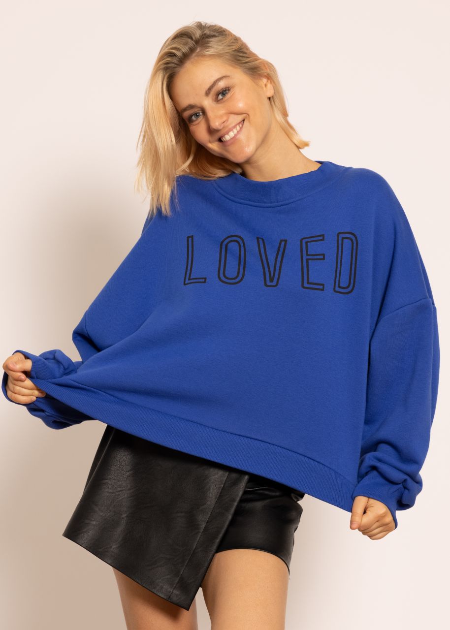 Cosy Oversize Sweatshirt "LOVED", royalblau