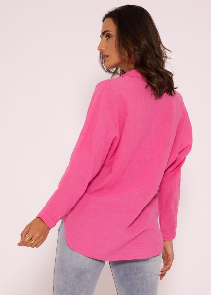 Leicht transparente Bluse, pink
