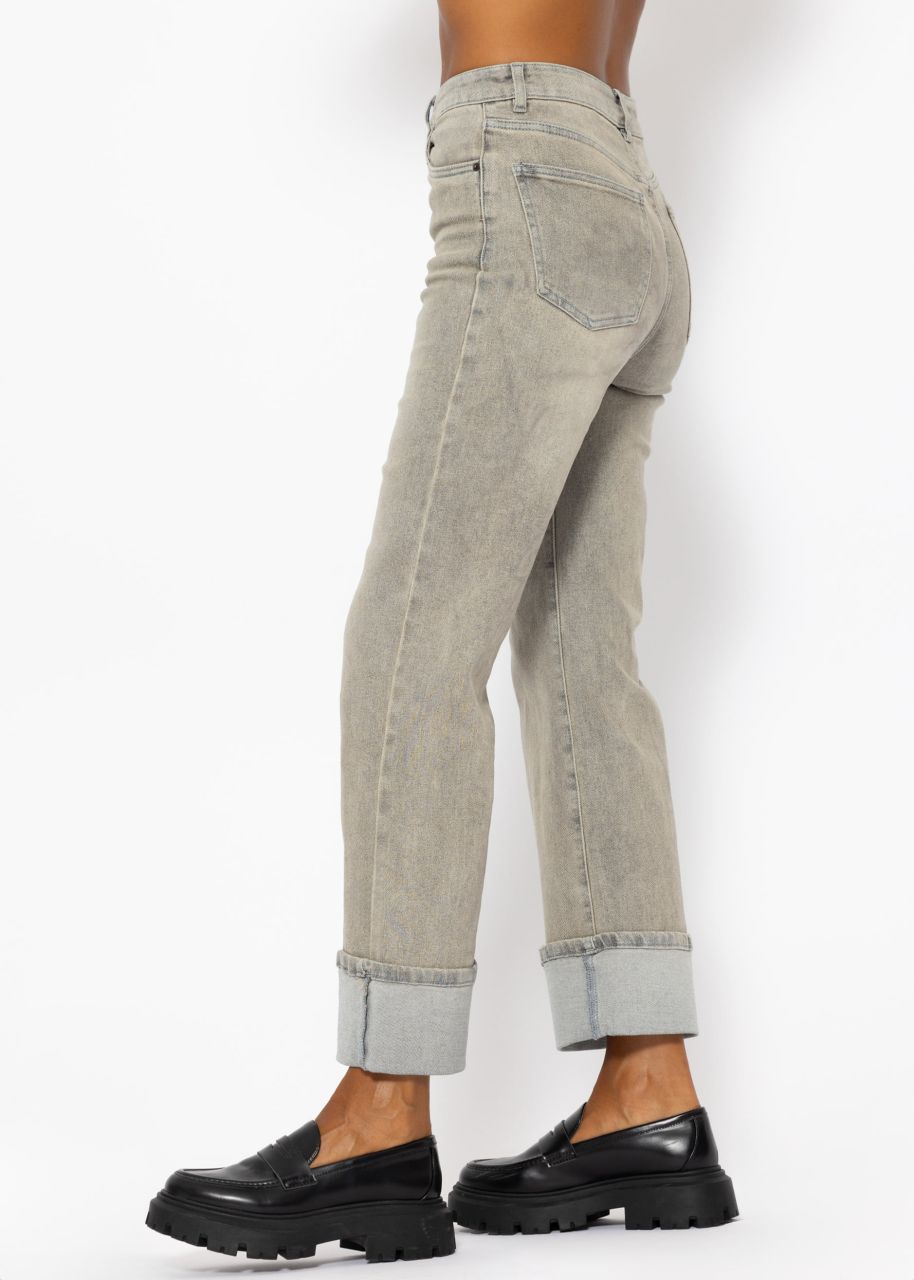 Wide Leg Jeans - greige