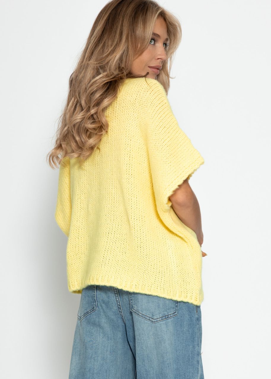 Oversize Strickweste - buttergelb