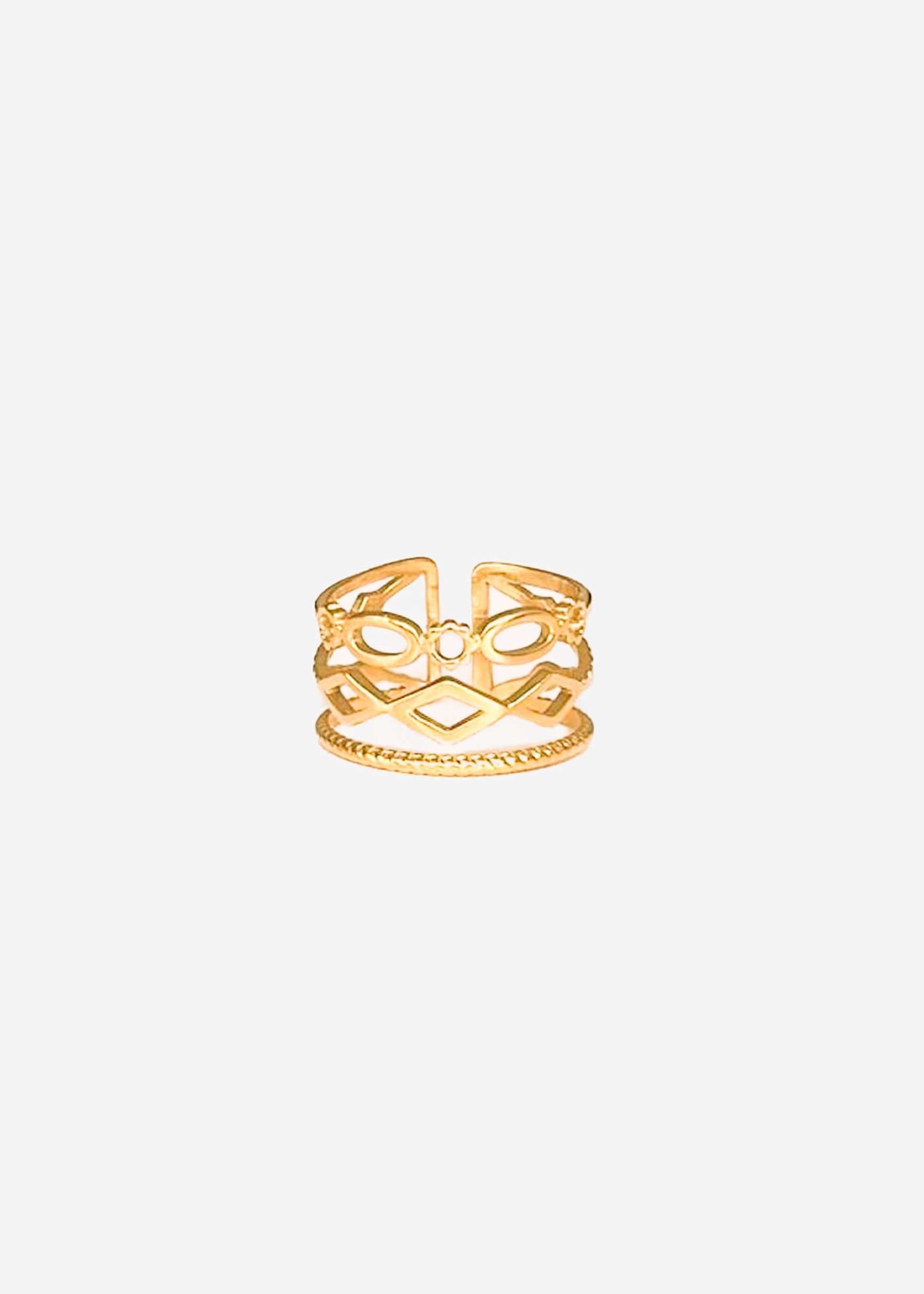 Dreigliedriger Ring, gold