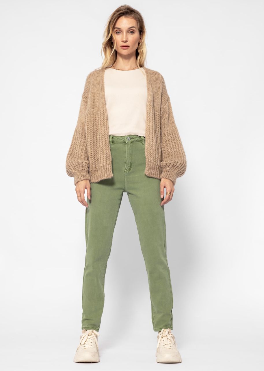 Relax Fit Highwaist Jeans, khaki