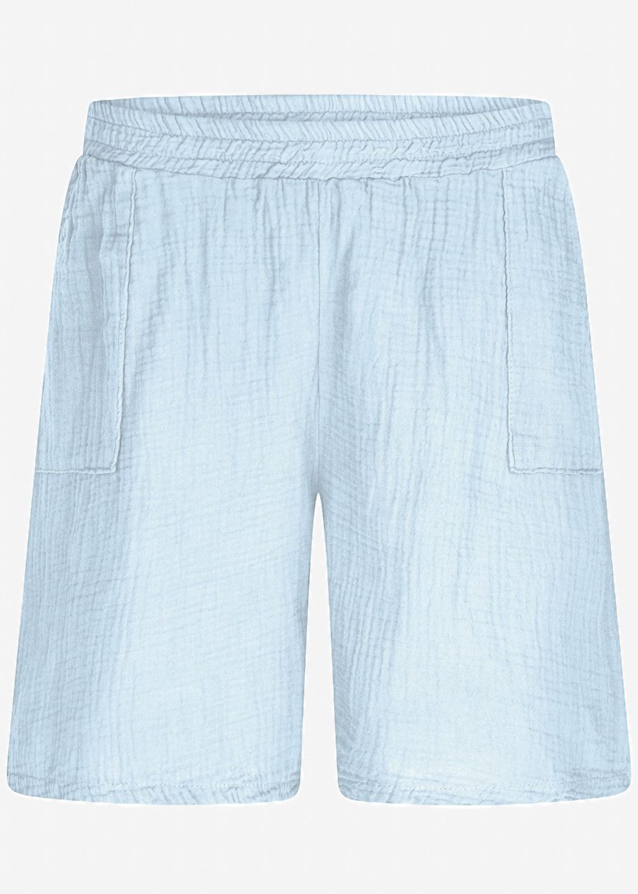 Musselin Bermuda-Shorts, hellblau