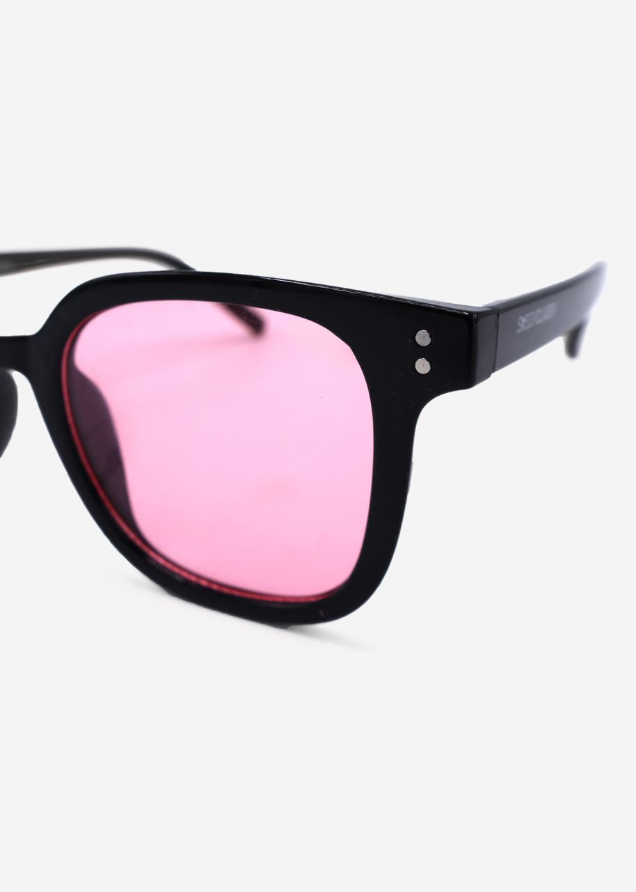 Sonnenbrille mit rosa getönten Gläsern - schwarz