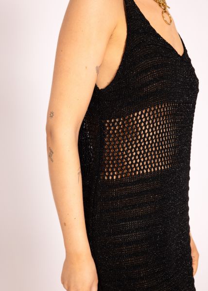 Lurex Netz-Kleid, schwarz