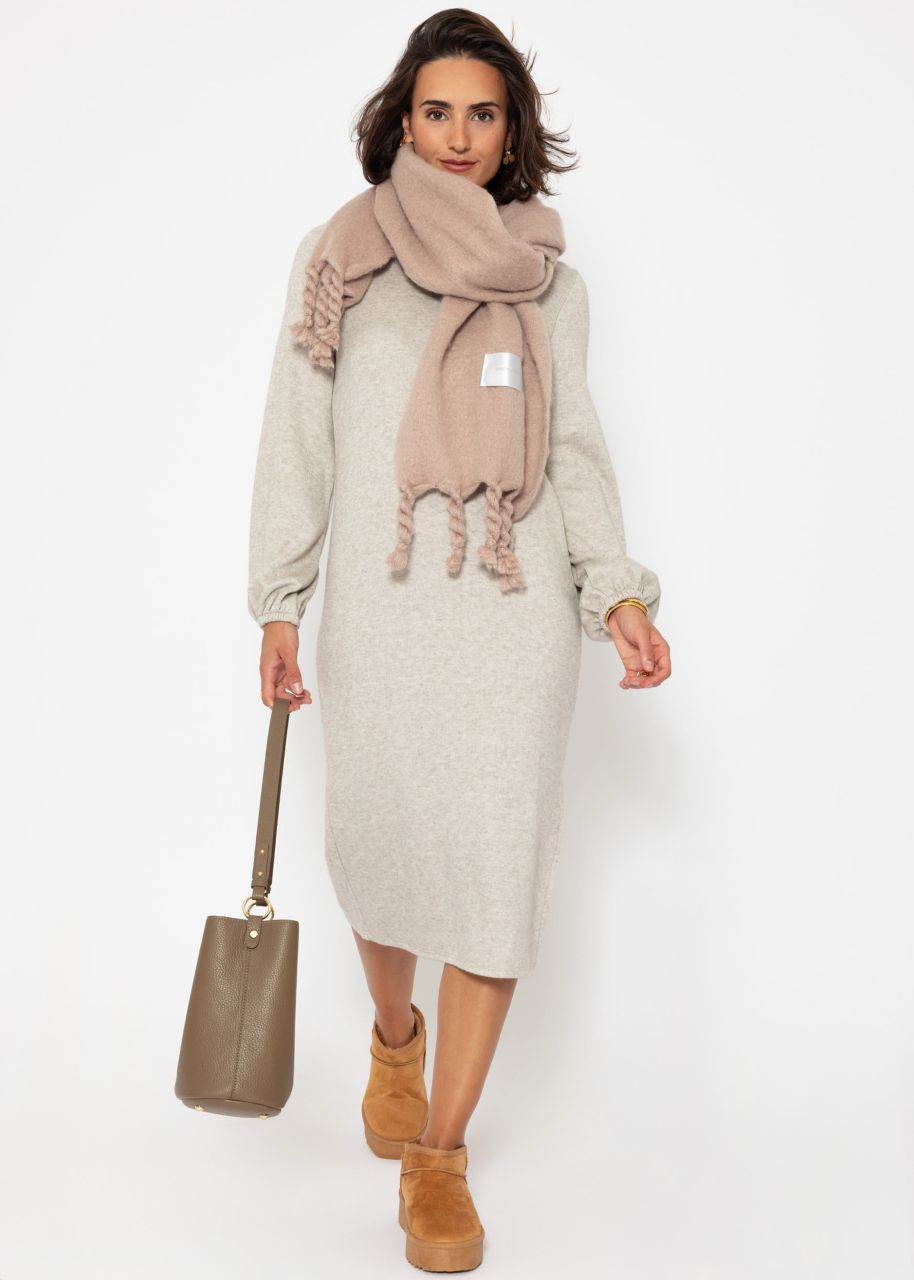 Super soft Jerseykleid in Midilänge - taupe