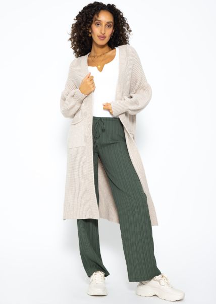 Hose mit Crinkle-Effekt - khaki