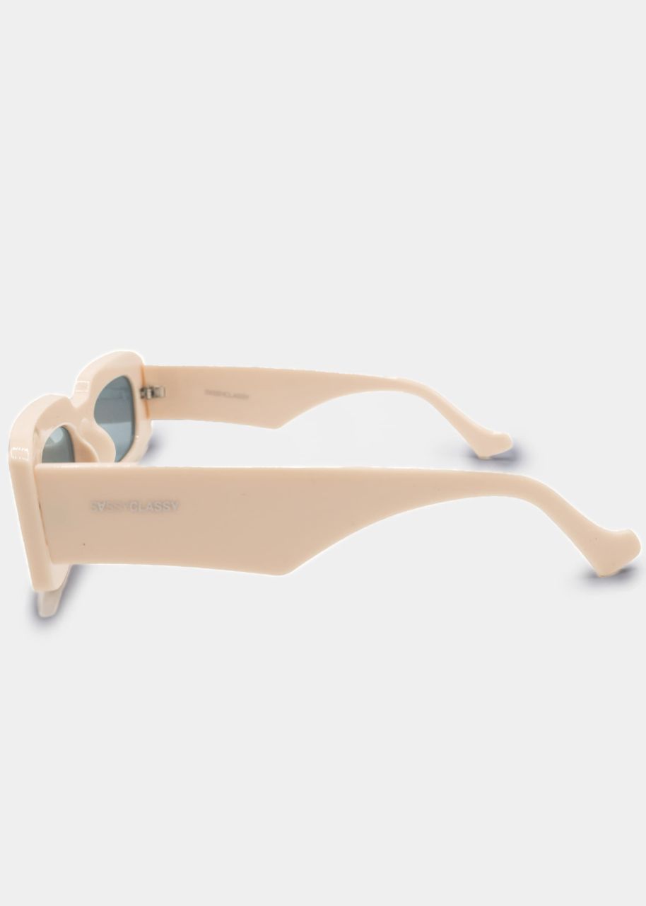 Sonnenbrille mit breiten Bügeln - beige