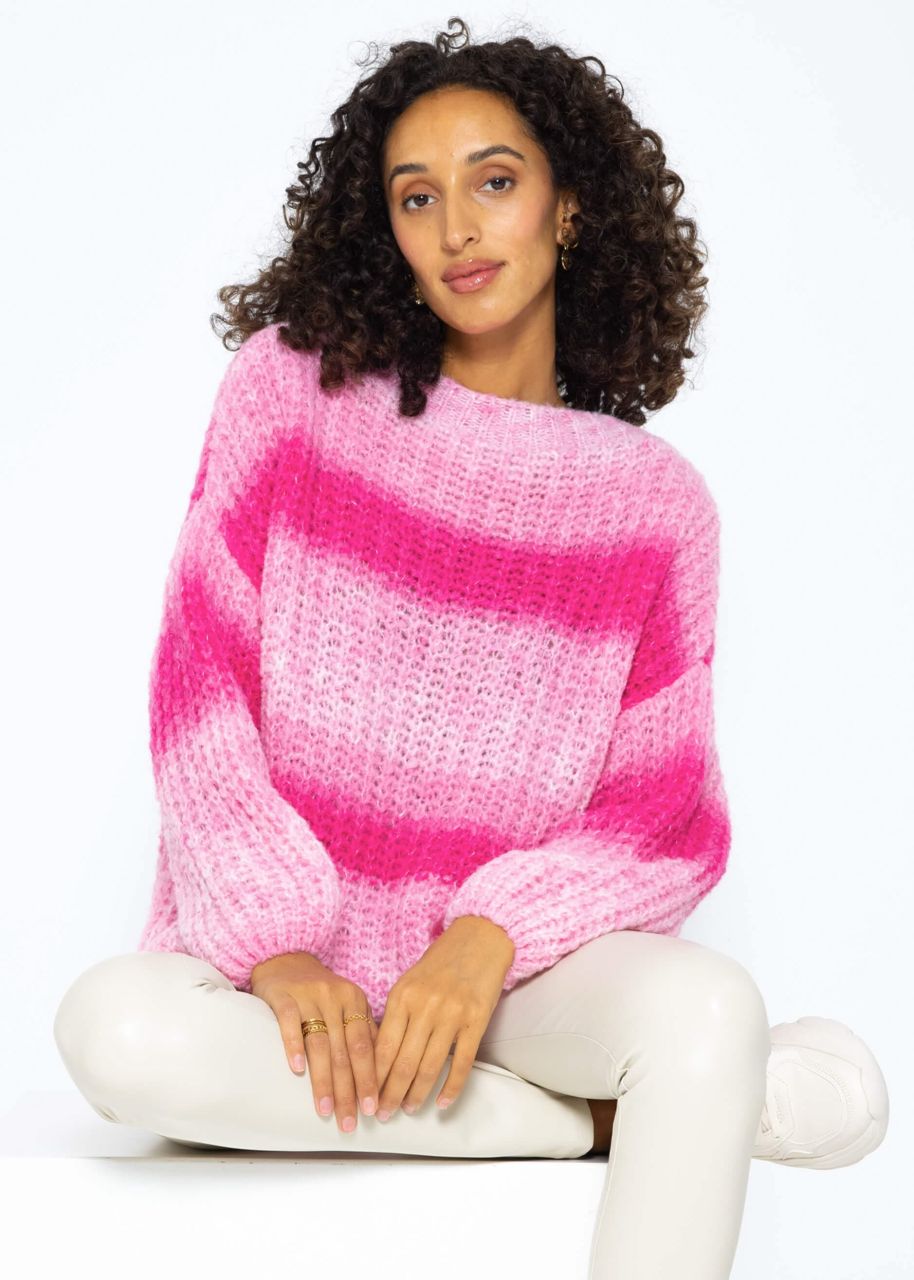 Strickpullover mit Farbverlauf - rosa