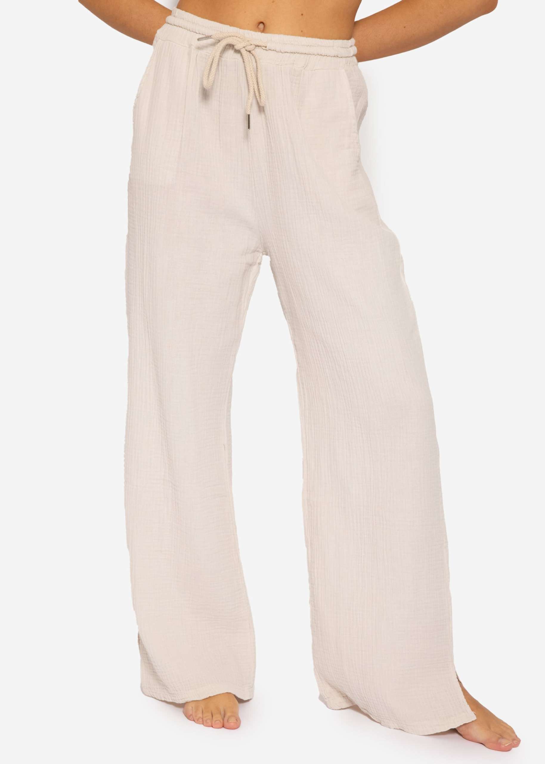 Musselin Pants, hellbeige