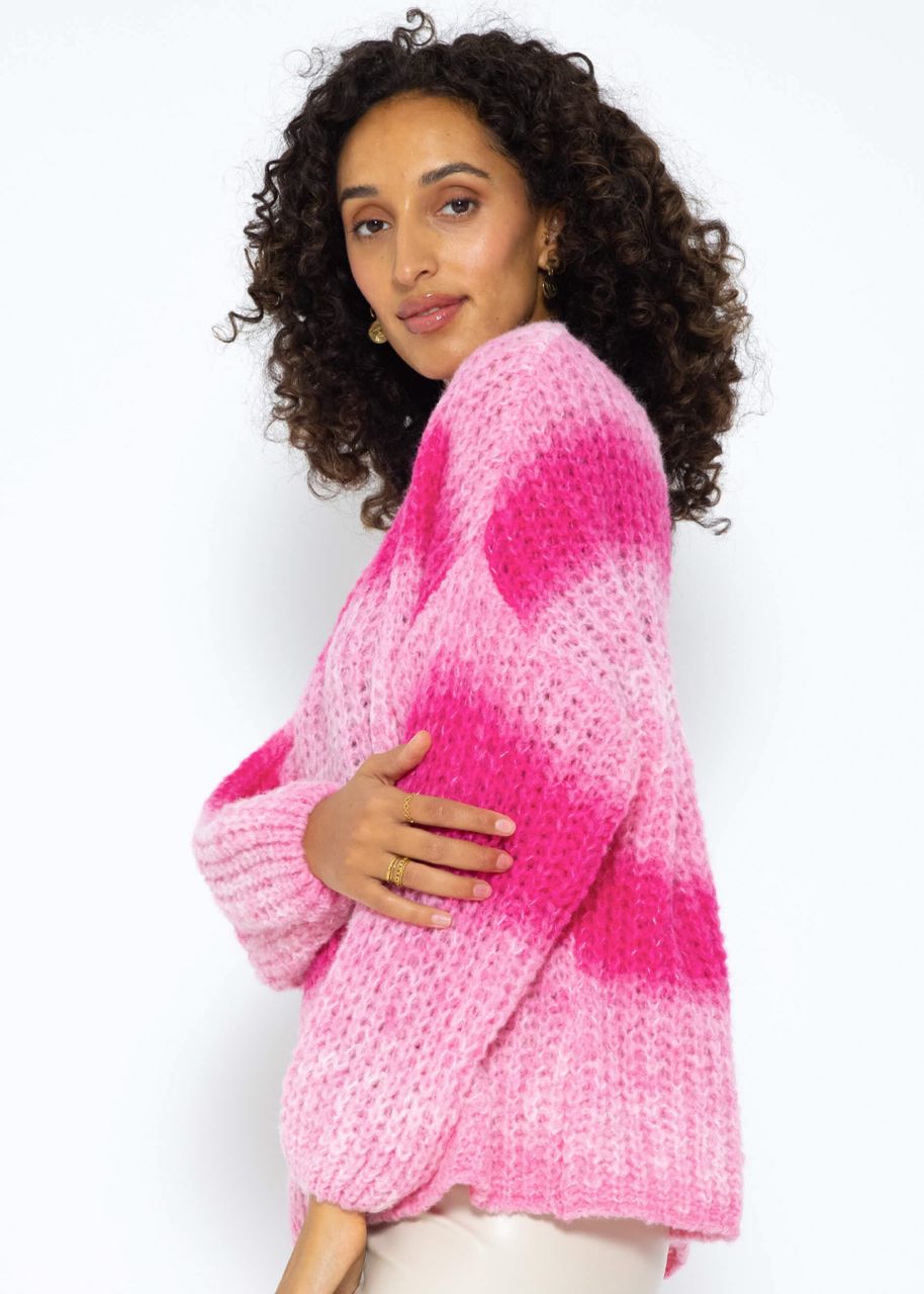 Strickpullover mit Farbverlauf - rosa