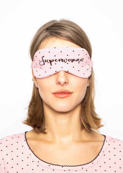Schlafmaske mit Pünktchen - rosa