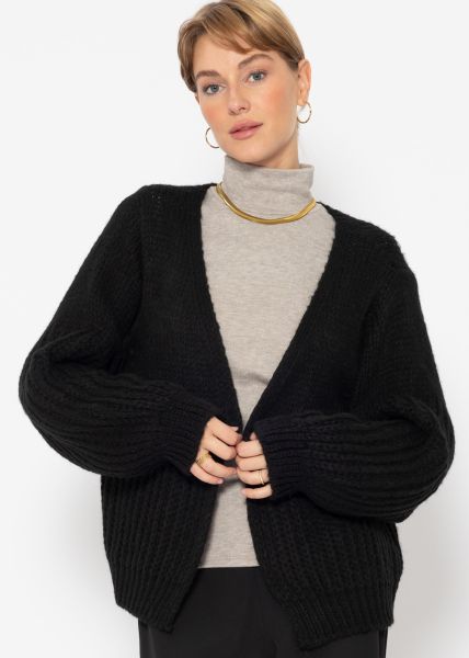 Cardigan mit Struktur - schwarz