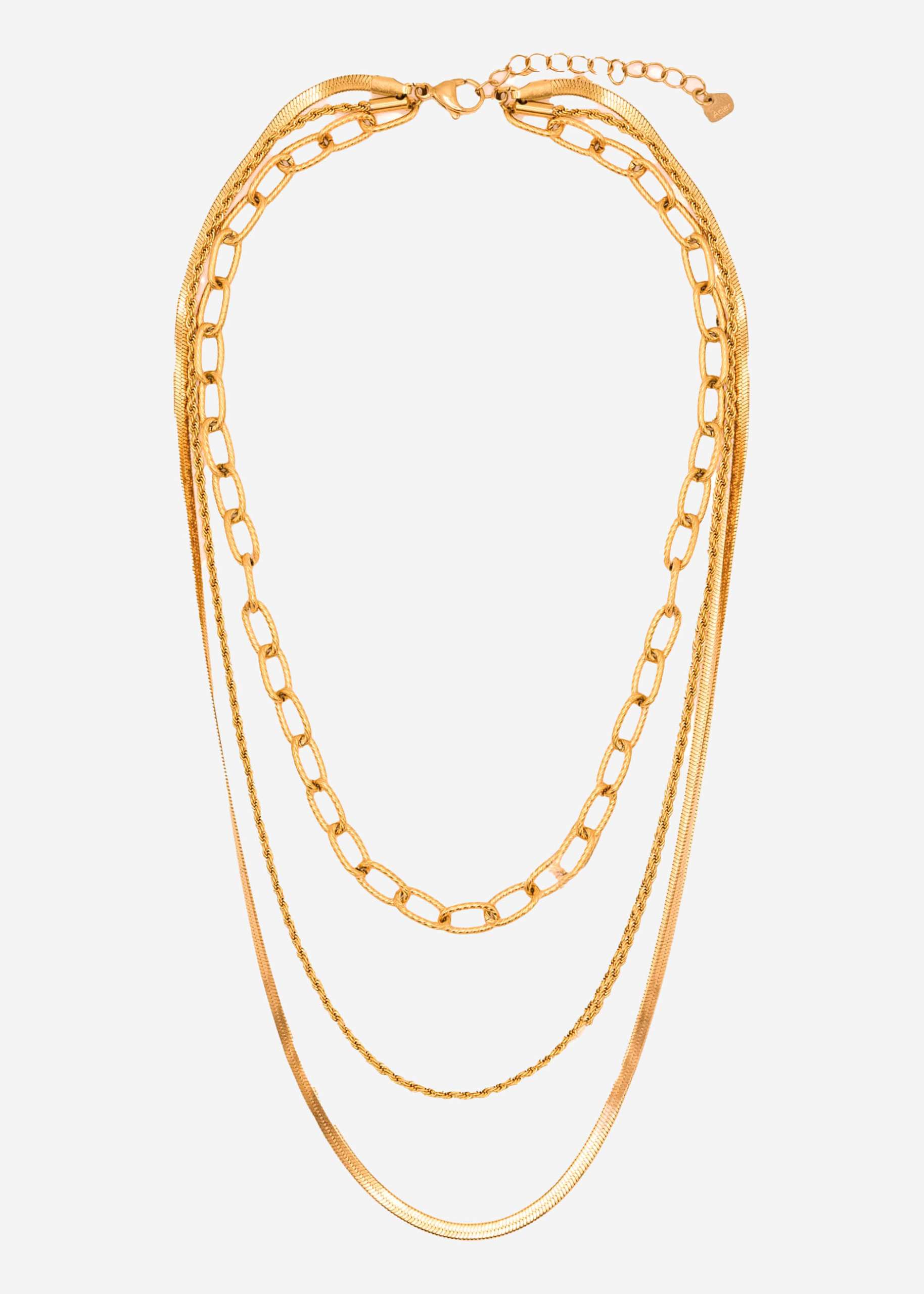 Dreifache Layering Kette - gold