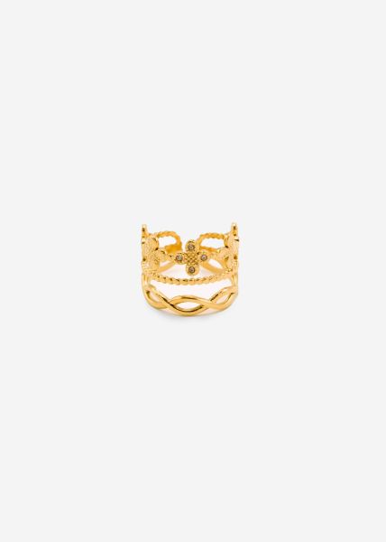 Ring mit dreifachem Design - gold
