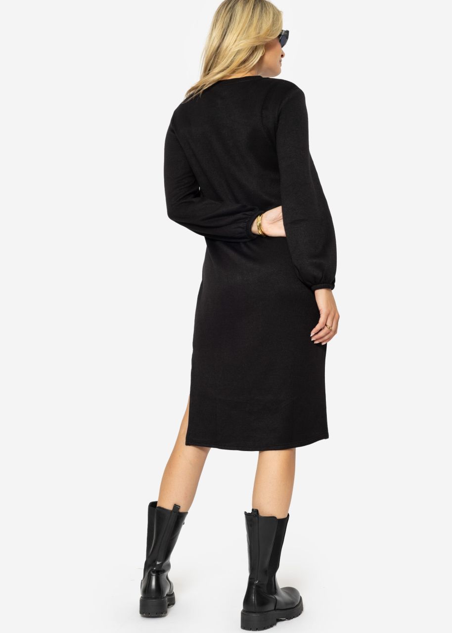 Super soft Jerseykleid in Midilänge - schwarz