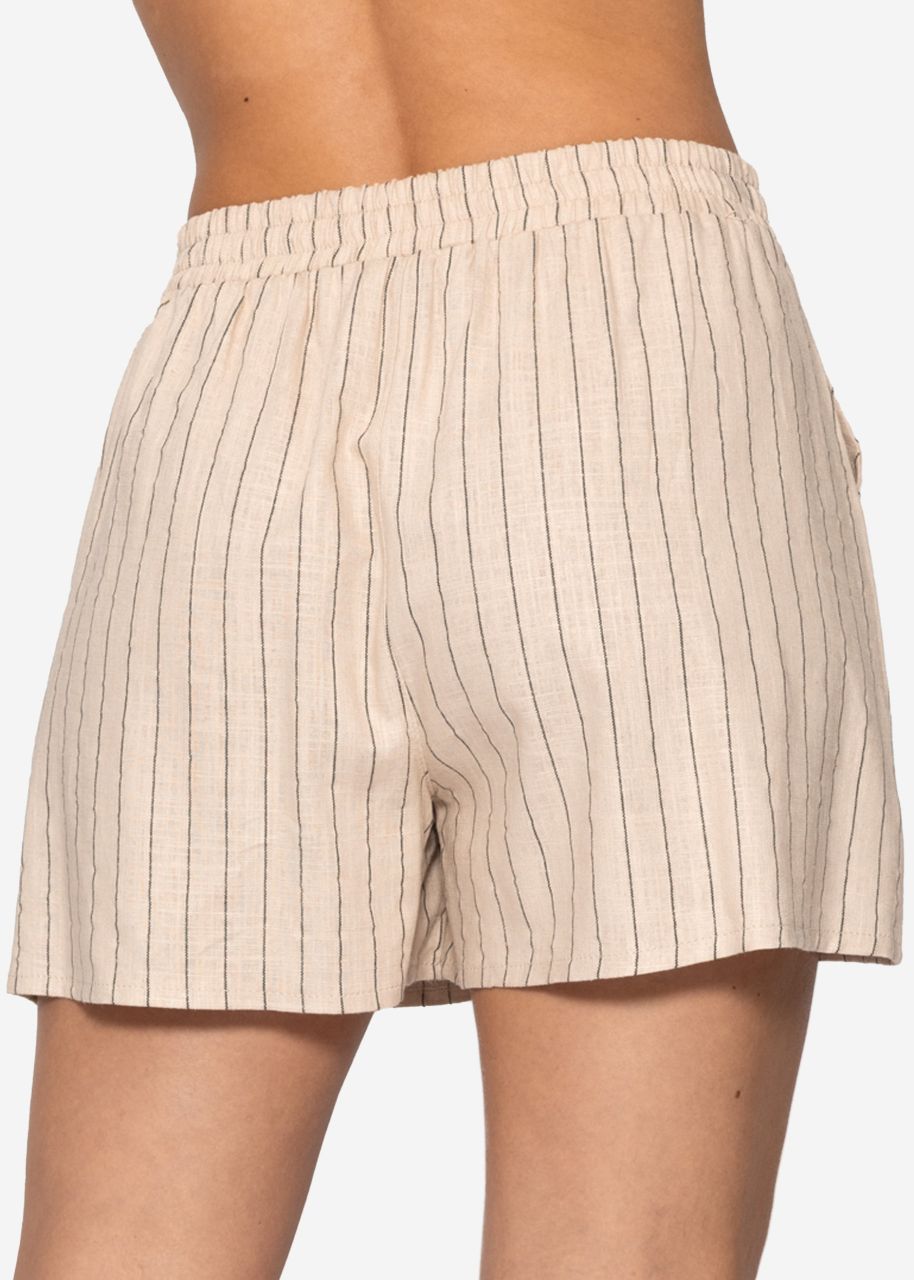 Gestreifte Shorts - beige