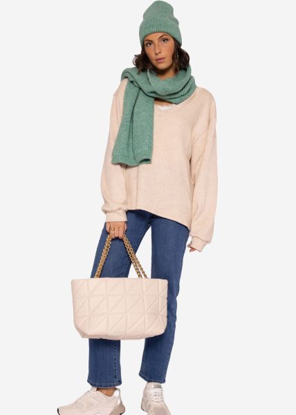 Schal und Beanie, mint