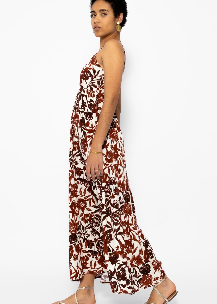 Maxi Kleid mit Blumen-Print - offwhite