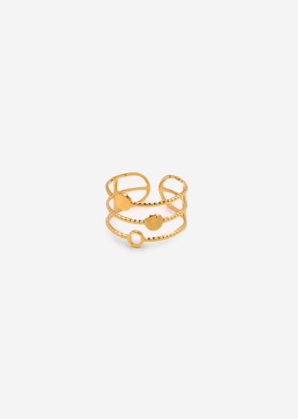 Feingliedriger Ring mit Kreis-Design - gold