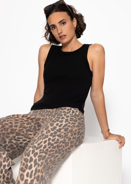 Tank Top mit Außennähten - schwarz