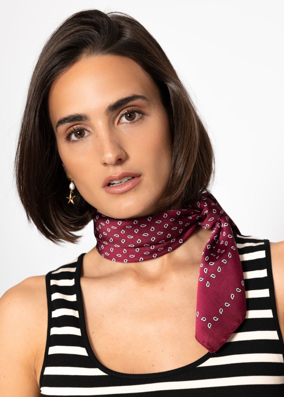 Halstuch mit Print - burgundy