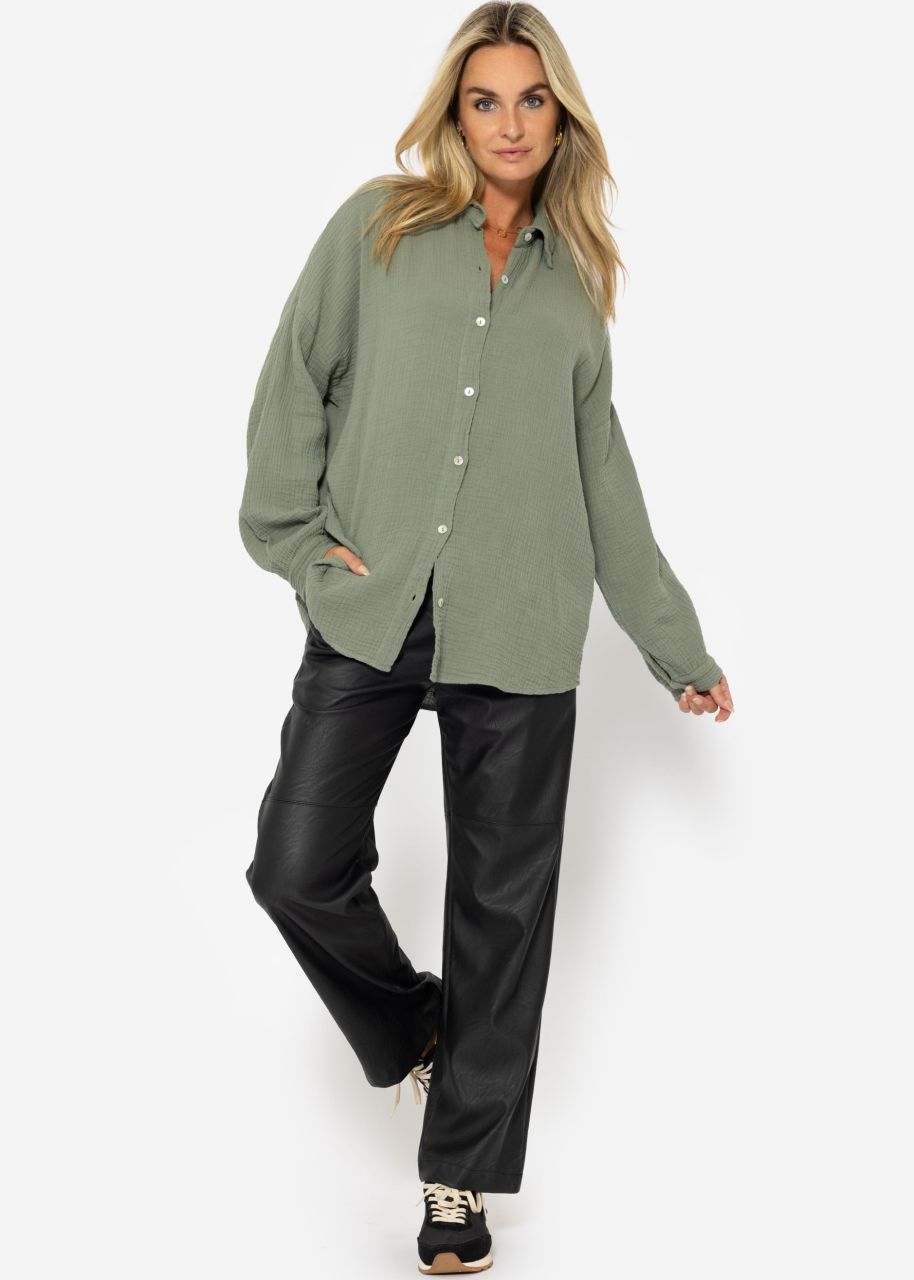 Musselin Bluse im Regular Fit - khaki