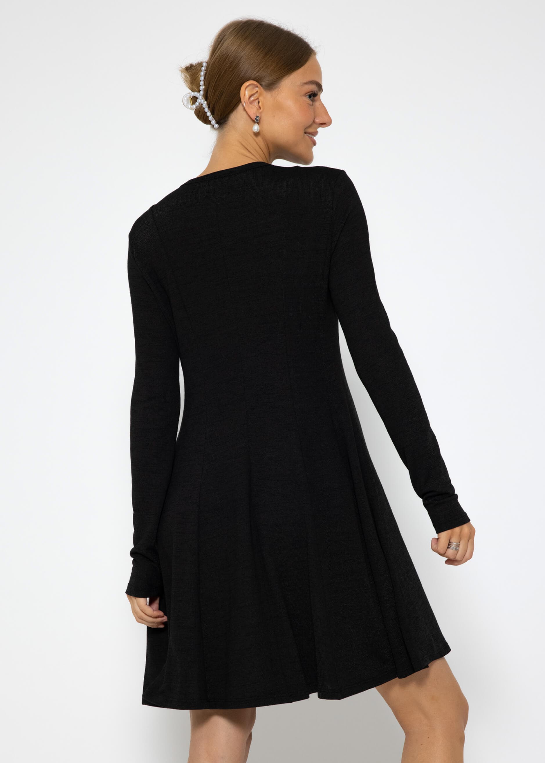 Bekleidung schwarz Kleider - | | Jerseykleid | SASSYCLASSY Langarm