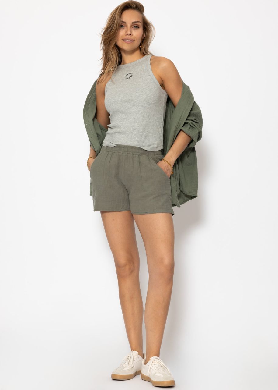 Tank Top mit Stickerei - grau