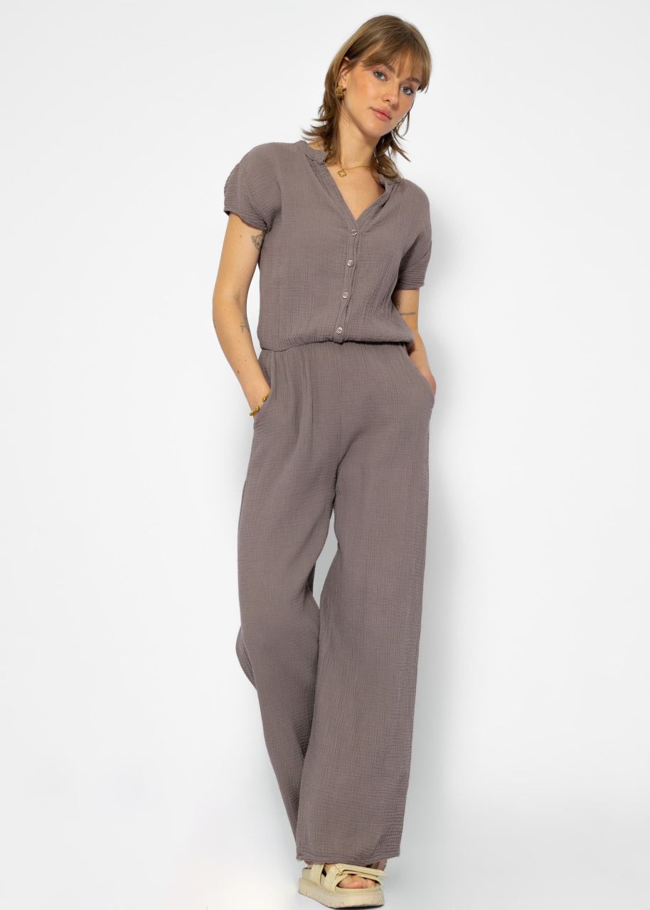 Casual Musselin Jumpsuit - taupe