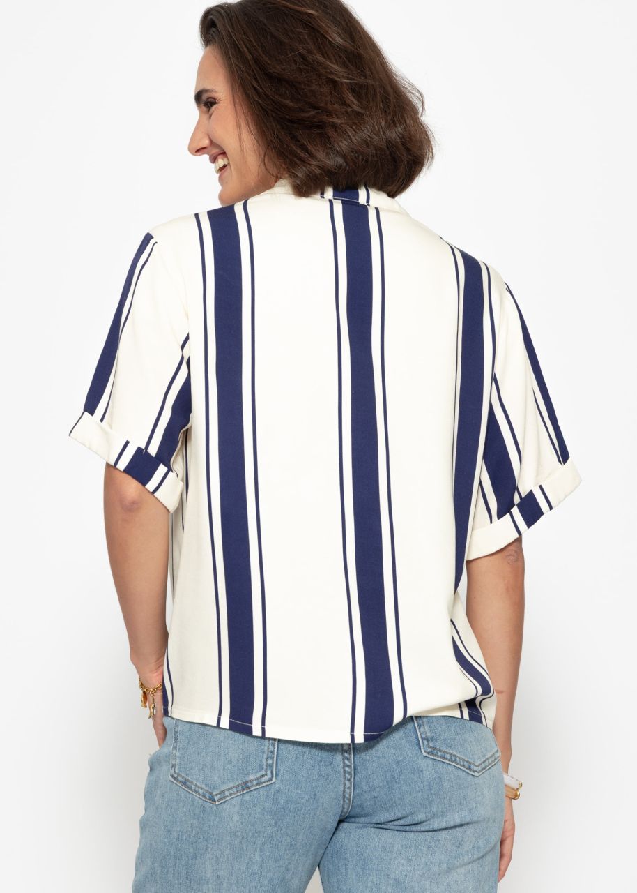 Gestreifte Bluse - dunkelblau
