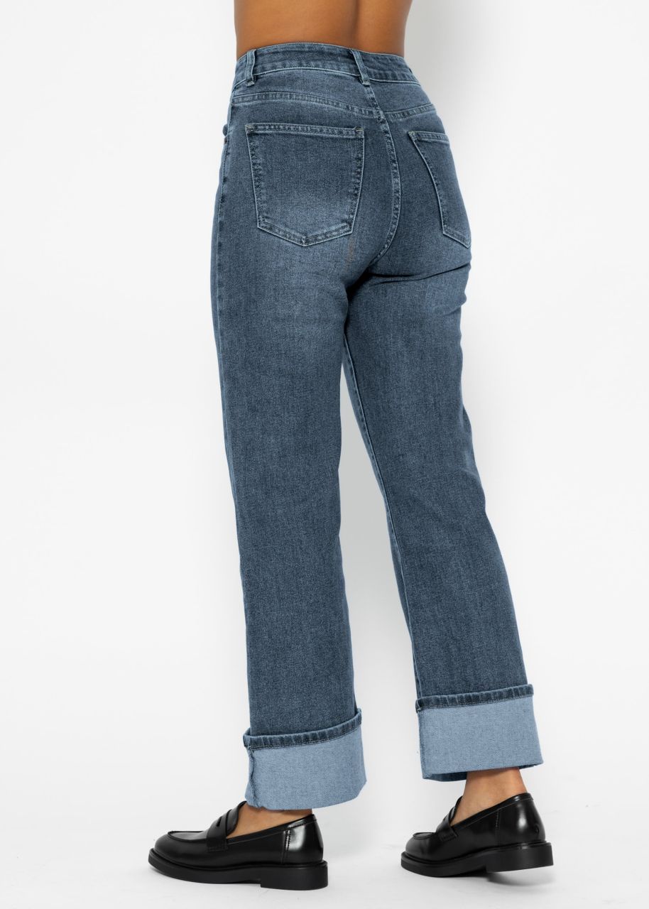 Wide Leg Jeans - mittelblau