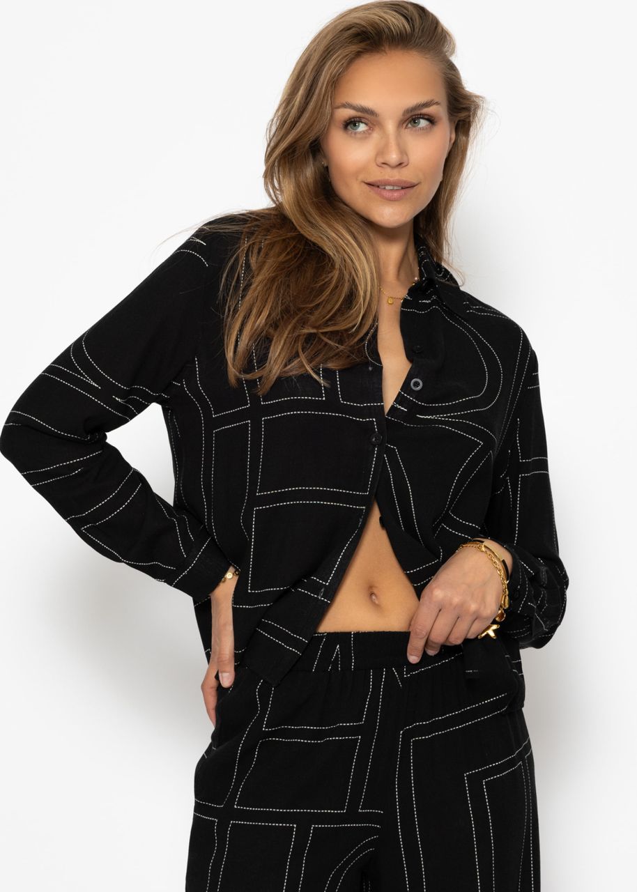 Bluse mit Print - schwarz