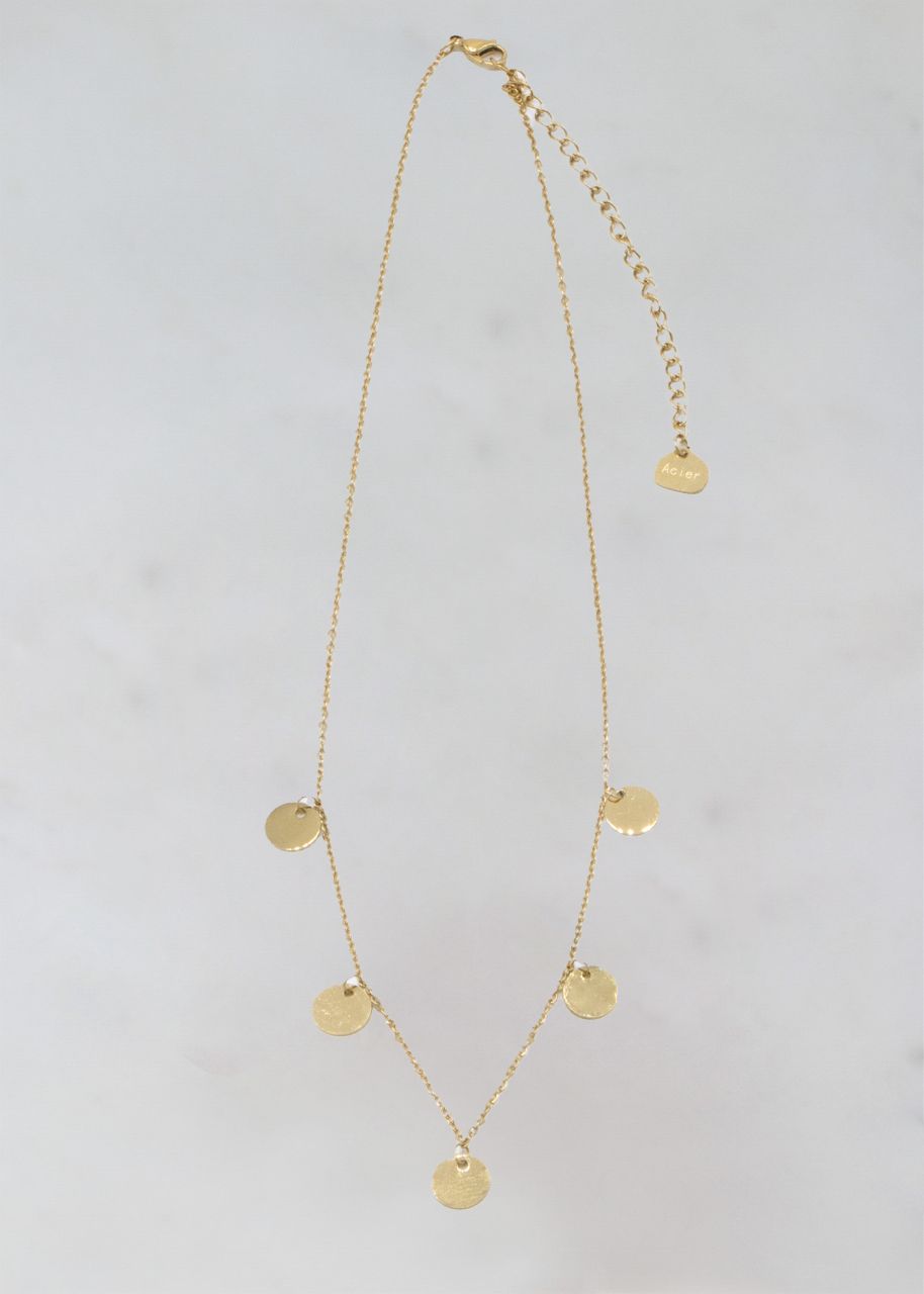 Halskette mit runden Plättchen, gold