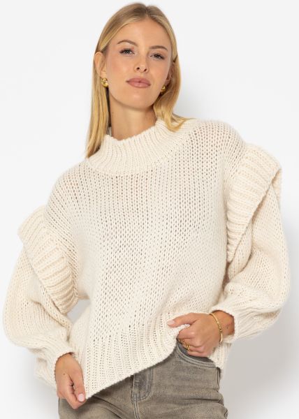 Jessica Haller Oversize Pullover mit Statement Ärmeln - offwhite