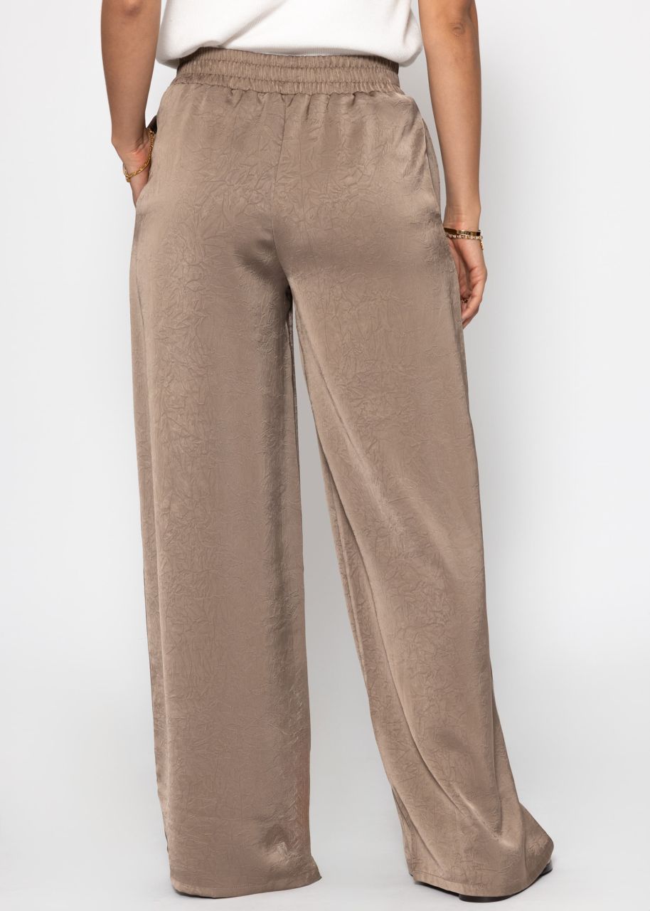 Satin Hose mit weitem Bein - taupe