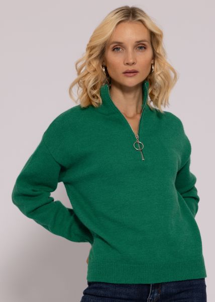 Pullover mit Reißverschluss, grün