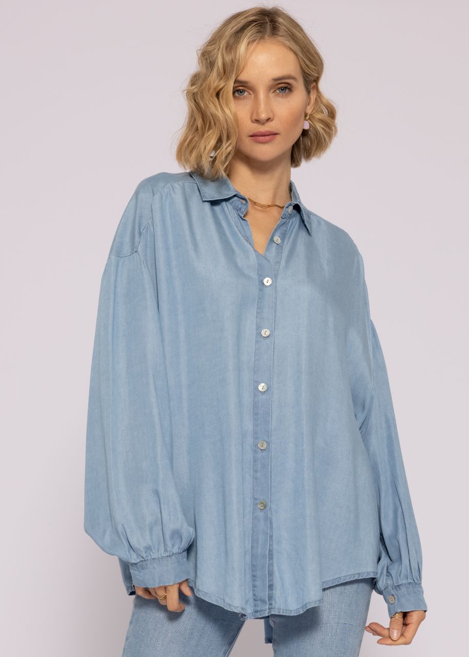 Ultra oversize Blusenhemd, jeansblau