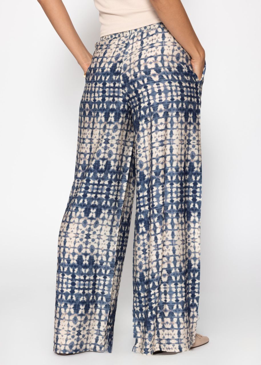 Schlupfhose mit Print - blau