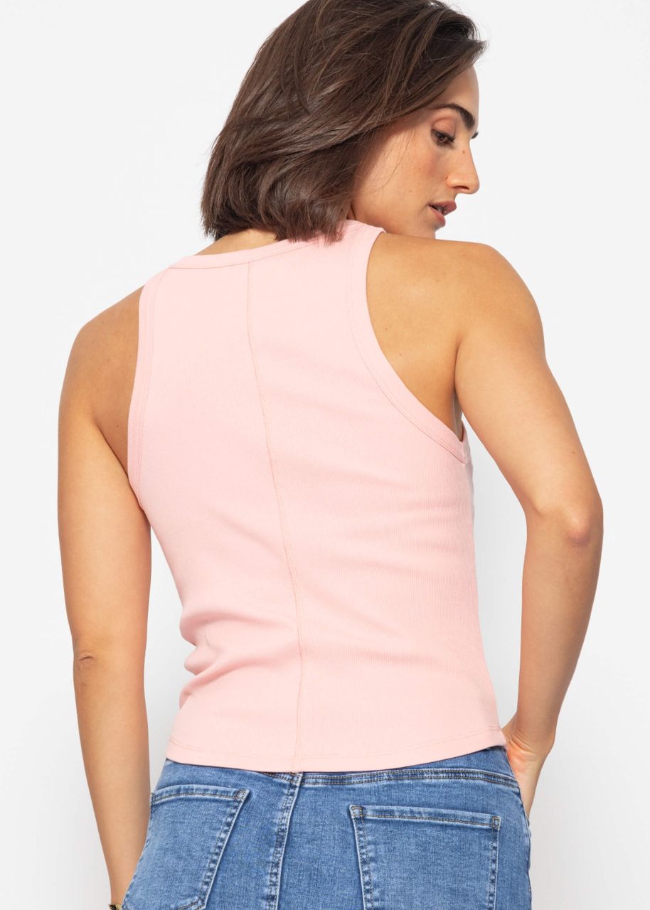 Tank Top mit Stickerei - rosa