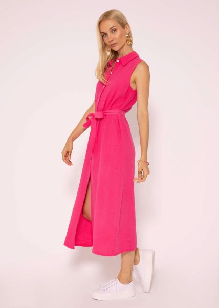 Langes, ärmelloses Musselin Kleid, hellpink