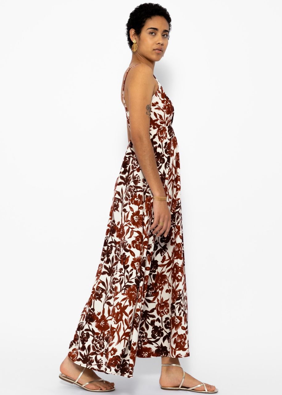 Maxi Kleid mit Blumen-Print - offwhite