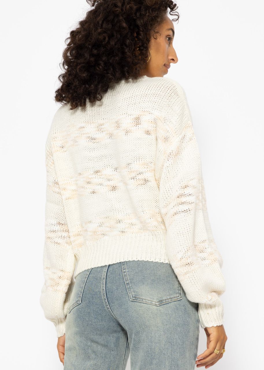 Pullover mit multicolor Streifen - offwhite-beige