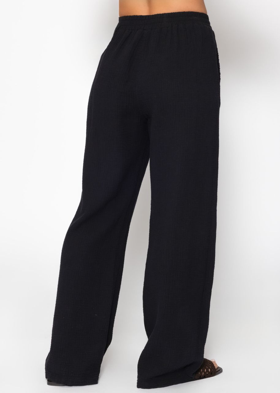 Musselin Hose - schwarz
