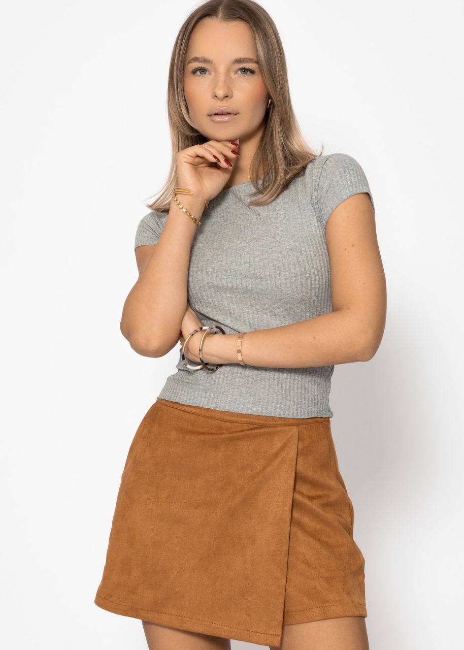 Crop-Shirt, grau