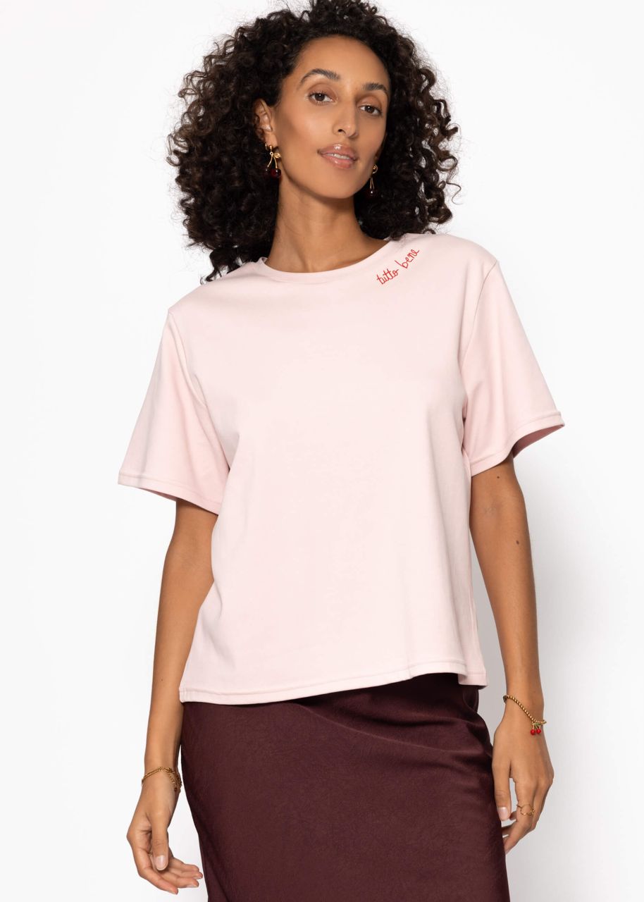 T-Shirt mit TUTTO BENE Print - rosa