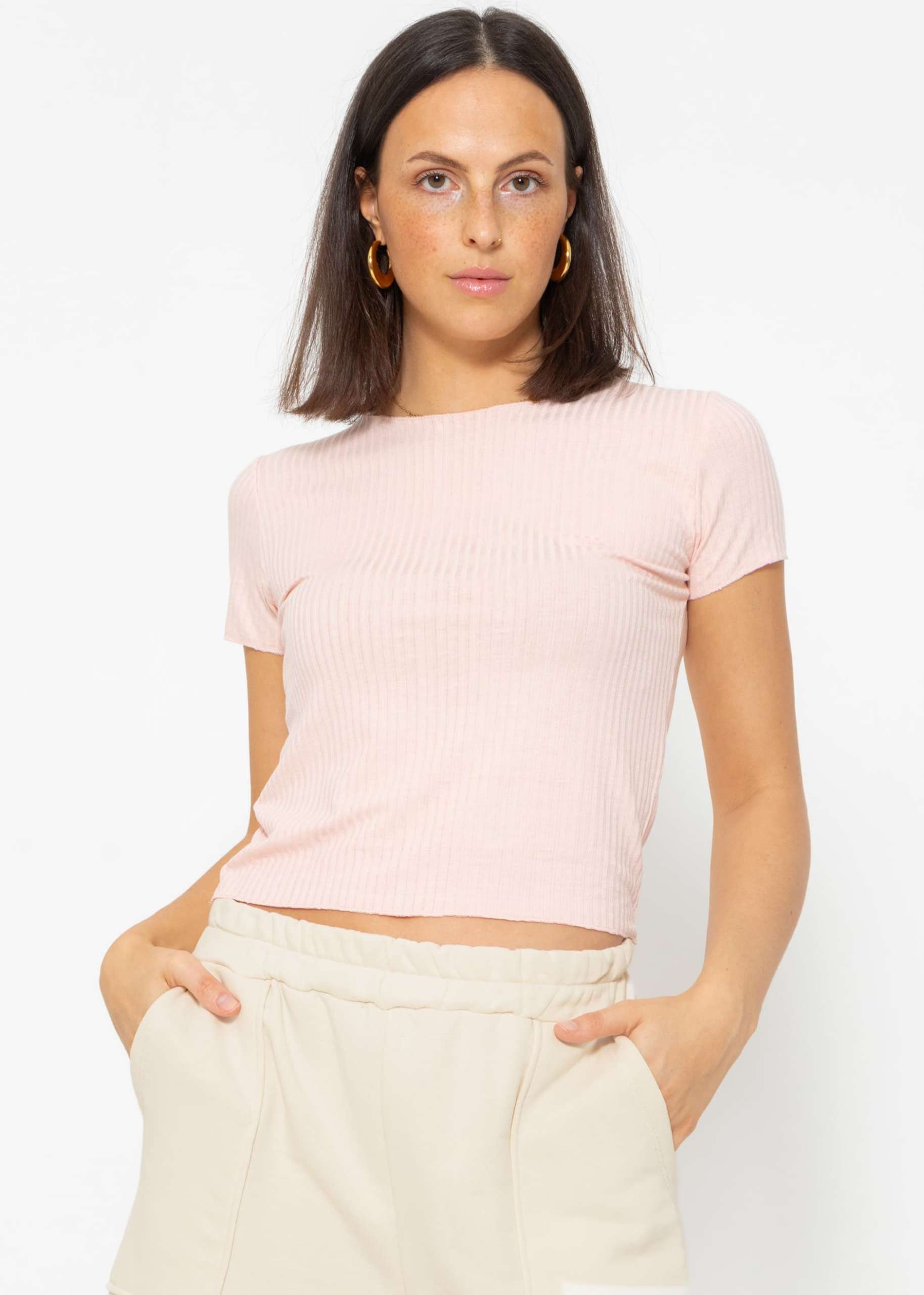 Crop-Shirt, rosa